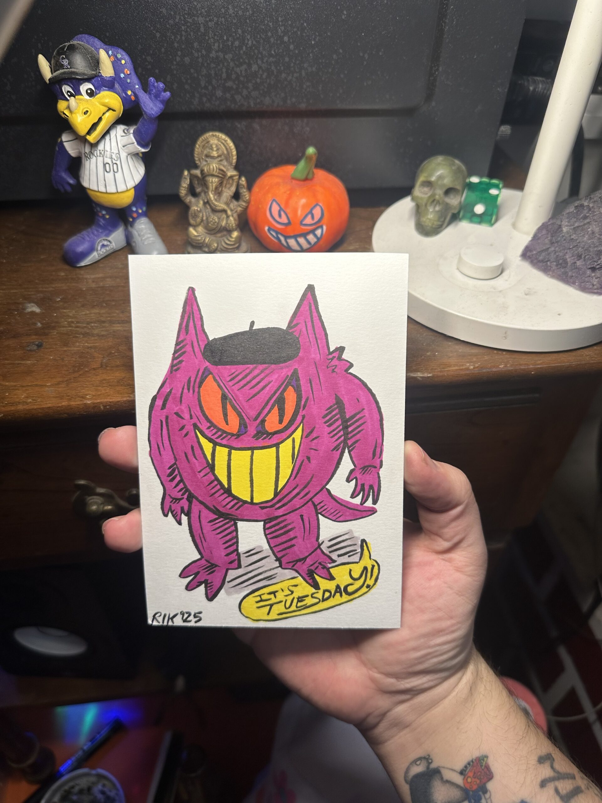 “Gengar Tuesday” (6.5” x 4.5”)
