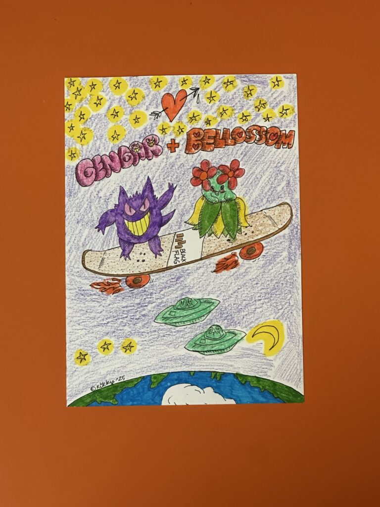 “Gengar + Bellossom” (6.5” x 4.5”)